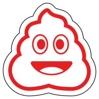 Pile Of Poo Emoji Sticker (Red)